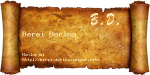 Berei Dorina névjegykártya